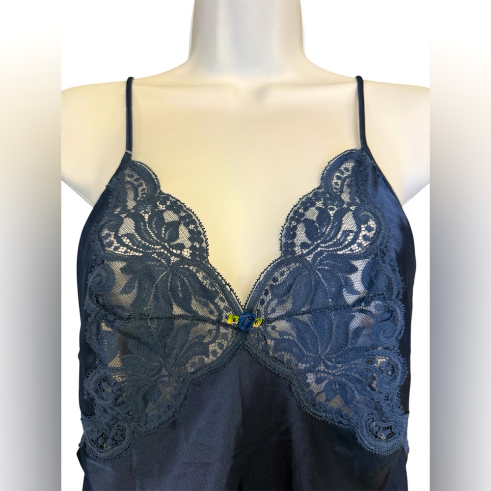 Vintage Quinn for WonderMaid Satin Lace Slip Dress Gown - Medium